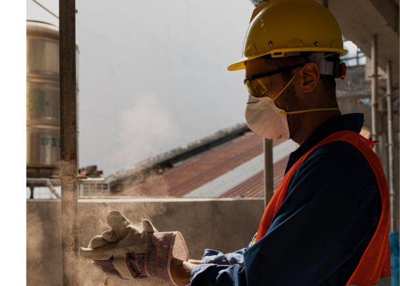 Manpower staff on site wearing safety gear